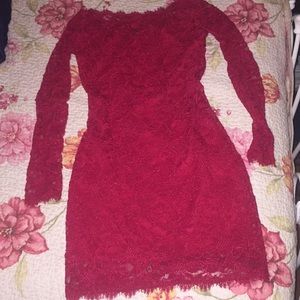Red Lace Evening Dress